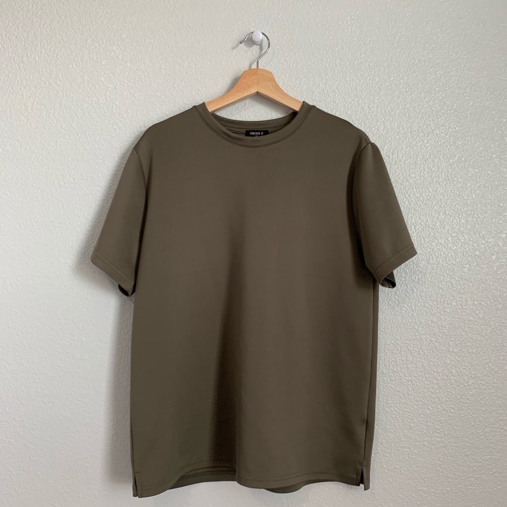 Mesh Neutral Green Shirt by F21